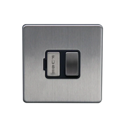 Caradok 13A Switched Spur Brushed Chrome with Black Insert