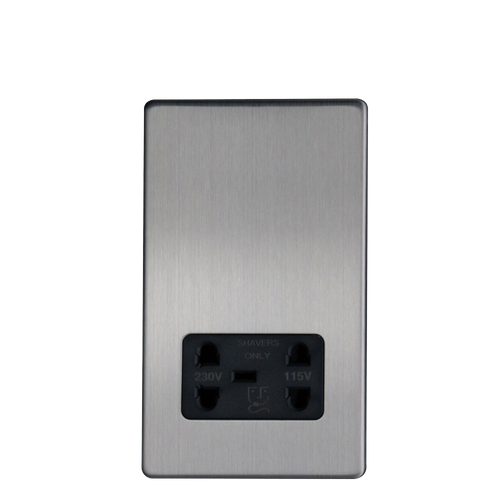 Caradok Shaver Socket Brushed Chrome
