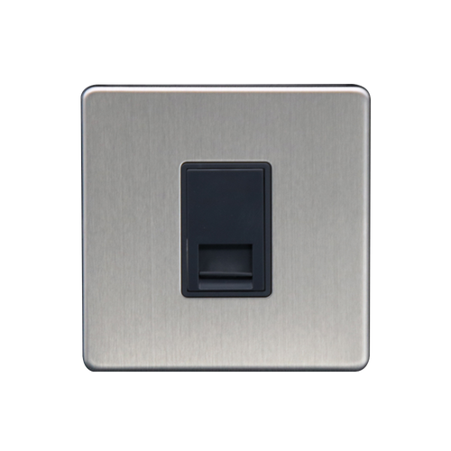 Caradok 1G Master Telephone Socket Brushed Chrome