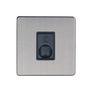 Caradok 1G RJ45 Cat5 Socket Brushed Chrome Grey Insert