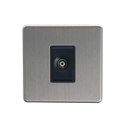 Caradok 1G Isolated Coax Socket Brushed Chrome