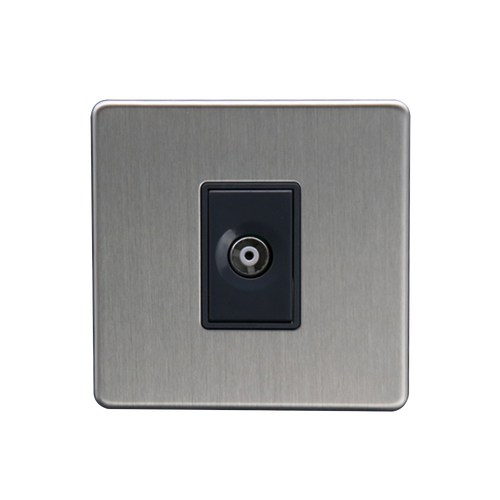 Caradok 1G Isolated Coax Socket Brushed Chrome