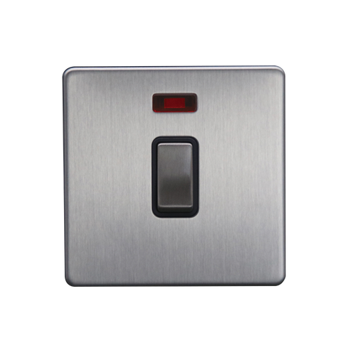 Caradok 20A DP Switch c/w Neon Brushed Chrome