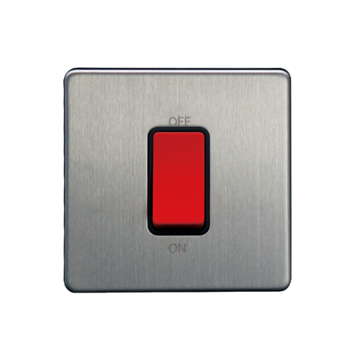 Caradok 1G 45A DP Switch Brushed Chrome