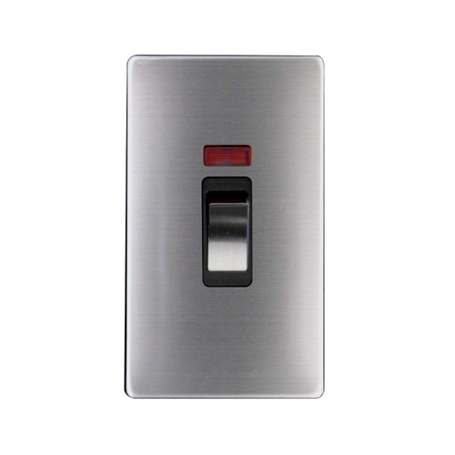 Caradok 2G 45A DP Switch c/w Neon Brushed Chrome