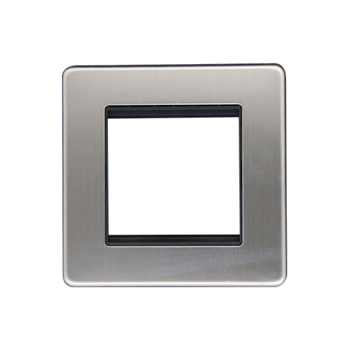 Caradok 1G 2 Module Data Plate Brushed Chrome - Black Insert