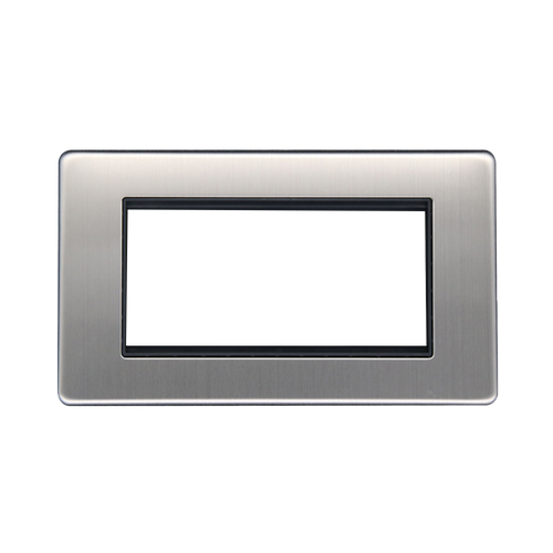 Caradok 2G 4 Module Data Plate Brushed Chrome