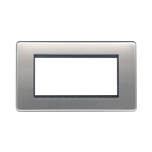 Caradok 2G 4 Module Data Plate Brushed Chrome Grey Insert