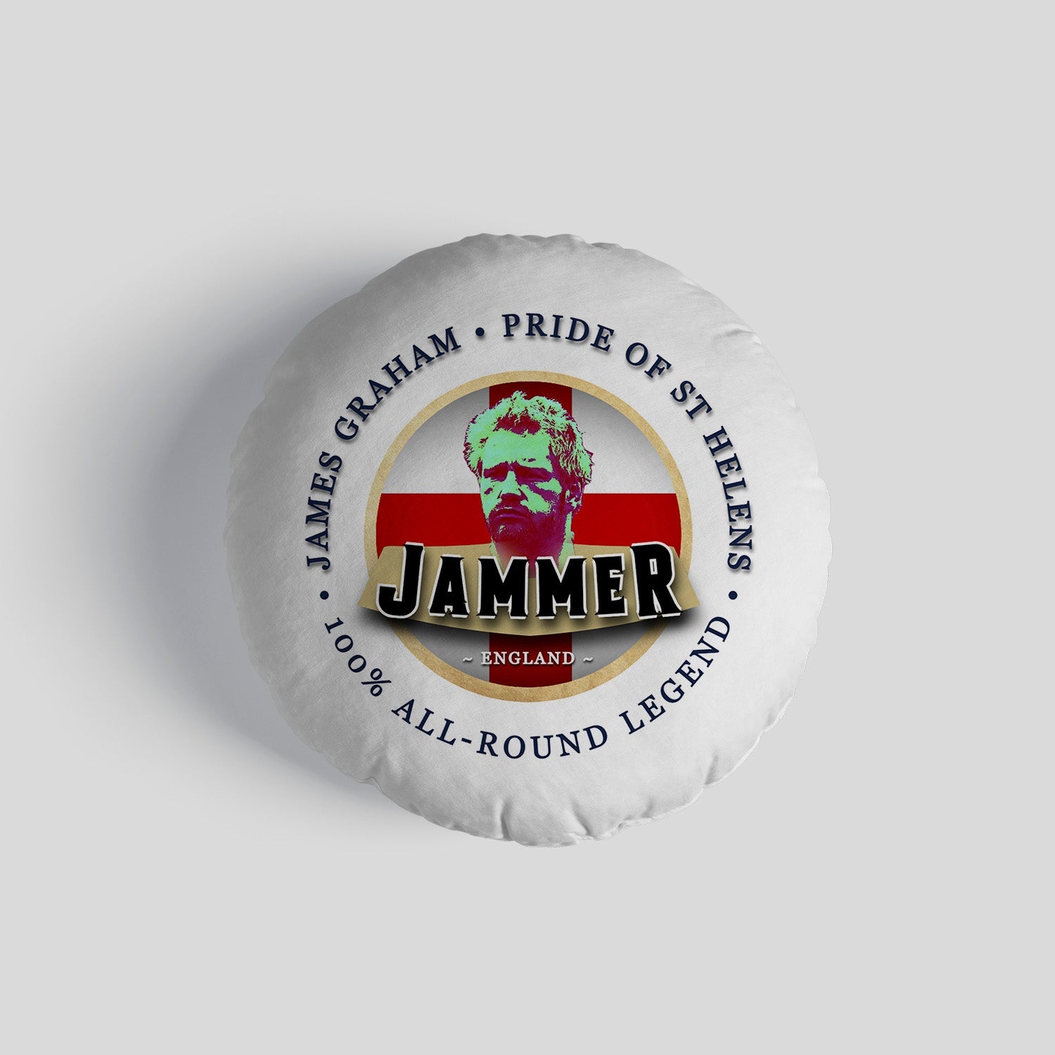 England Rugby League Jammer  - Legend Collection - Circle Cushion 14"