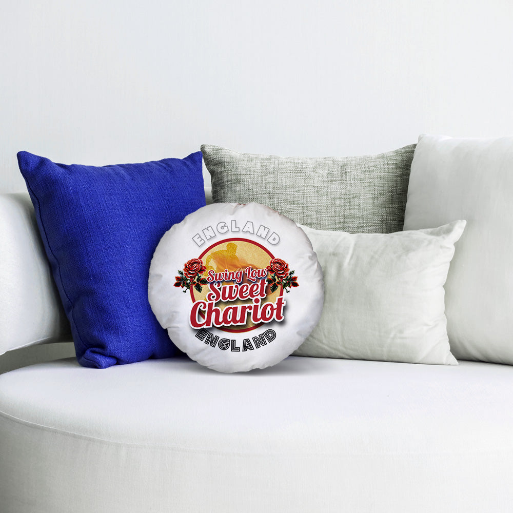 England Rugby Union Chariot  - Legend Collection - Circle Cushion 14"