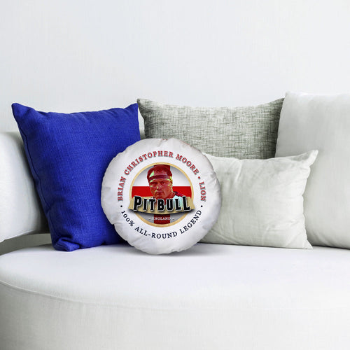 England Rugby Union Pitbull  - Legend Collection - Circle Cushion 14"