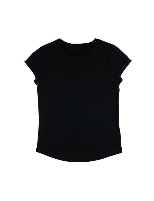 Organic Cotton Rolled Sleeve T-shirt: Womens