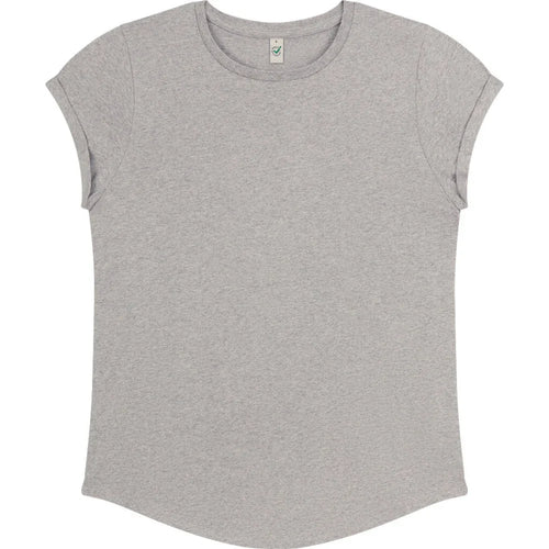Organic Cotton Rolled Sleeve T-shirt: Womens