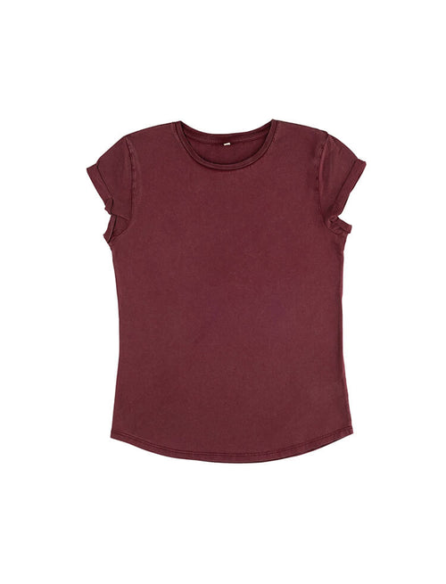 Organic Cotton Rolled Sleeve T-shirt: Womens