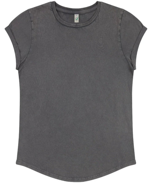 Organic Cotton Rolled Sleeve T-shirt: Womens