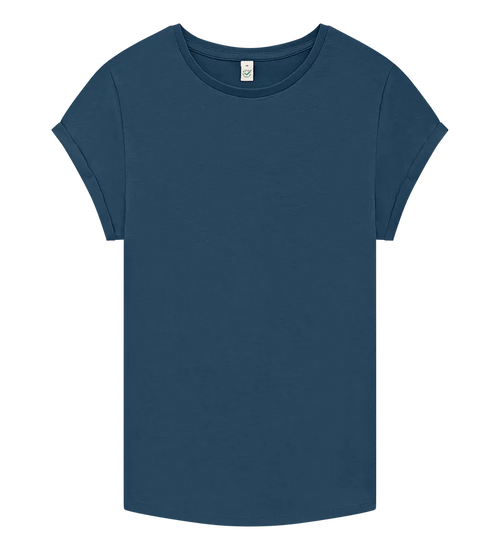 Organic Cotton Rolled Sleeve T-shirt: Womens