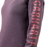 Carhartt 104410 Women's Relaxed Fit Midweight Crew Neck Logo Sweatshirt Fleece