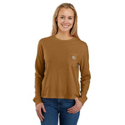 Carhartt 106121 Women's Relaxed Fit Lightweight Long-Sleeve Pocket T-Shirt
