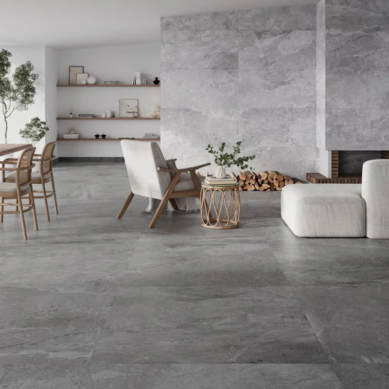 Eifel Silver Stone Effect Tile 45 x 90cm