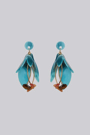 Louche Elisha Tortoise Shell Flower Earrings