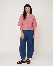 Elle Burgandy Gingham Top