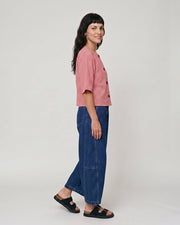 Elle Burgandy Gingham Top