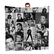 Elvis Montage Celebrity Fleece Throw - 2 Variant Colours - Large Size 150cm x 150cm