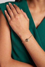 Louche Emily Personal Letter Disc Bracelet Gold