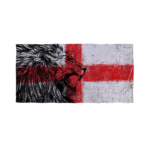 England St George Lion Sketch Lightweight, Microfibre Beach Towel - 150cm x 75cm