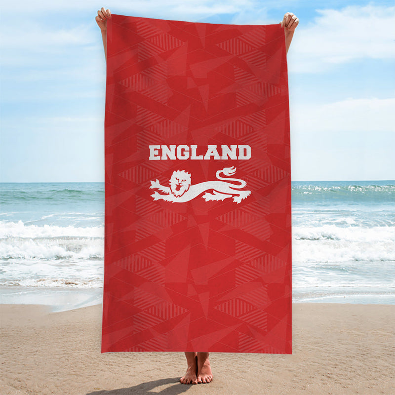 England Red - WC26 - Retro Beach Towel - 150cm x 75cm