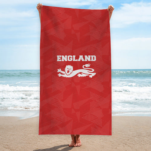 England Red - WC26 - Retro Beach Towel - 150cm x 75cm