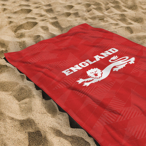 England Red - WC26 - Retro Beach Towel - 150cm x 75cm