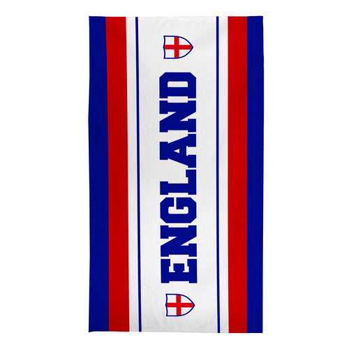 England Stripe  - WC26 - Retro Beach Towel - 150cm x 75cm