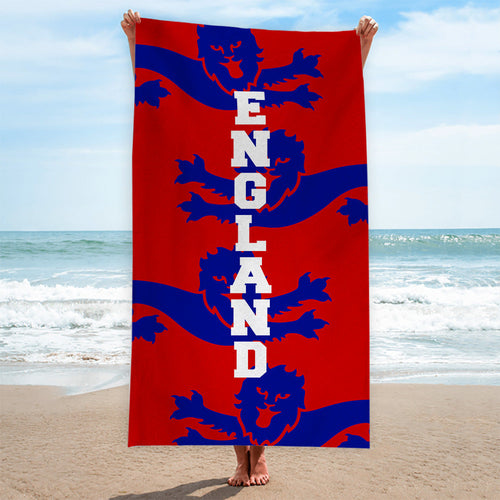 England Blue Lions - WC26 - Retro Beach Towel - 150cm x 75cm