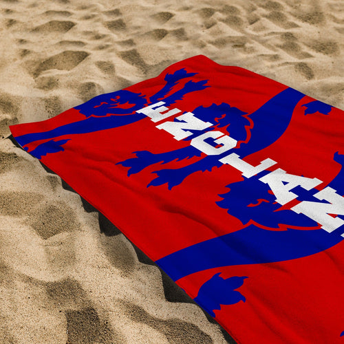 England Blue Lions - WC26 - Retro Beach Towel - 150cm x 75cm