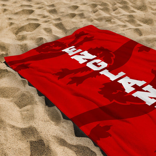 England Lions - WC26 - Retro Beach Towel - 150cm x 75cm