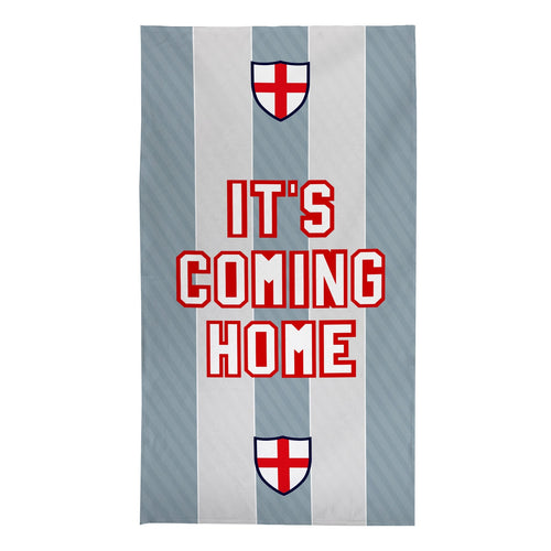 England Grey Stripe - WC26 - Retro Beach Towel - 150cm x 75cm