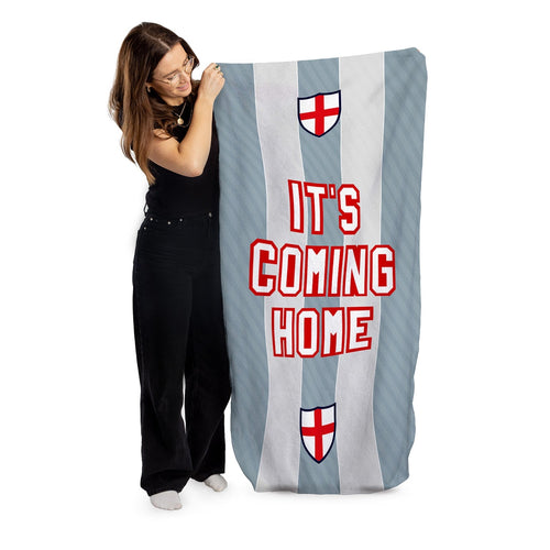England Grey Stripe - WC26 - Retro Beach Towel - 150cm x 75cm
