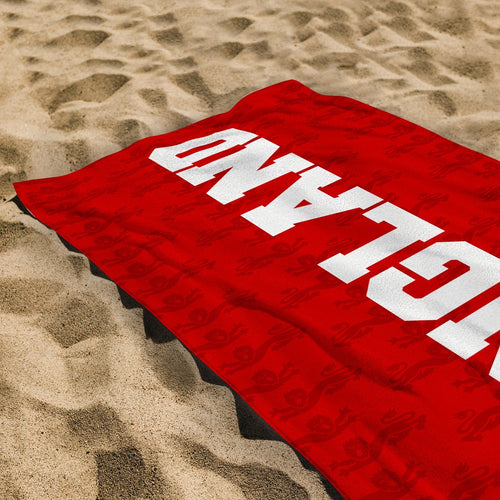 England Lion Repeat - WC26 - Retro Beach Towel - 150cm x 75cm