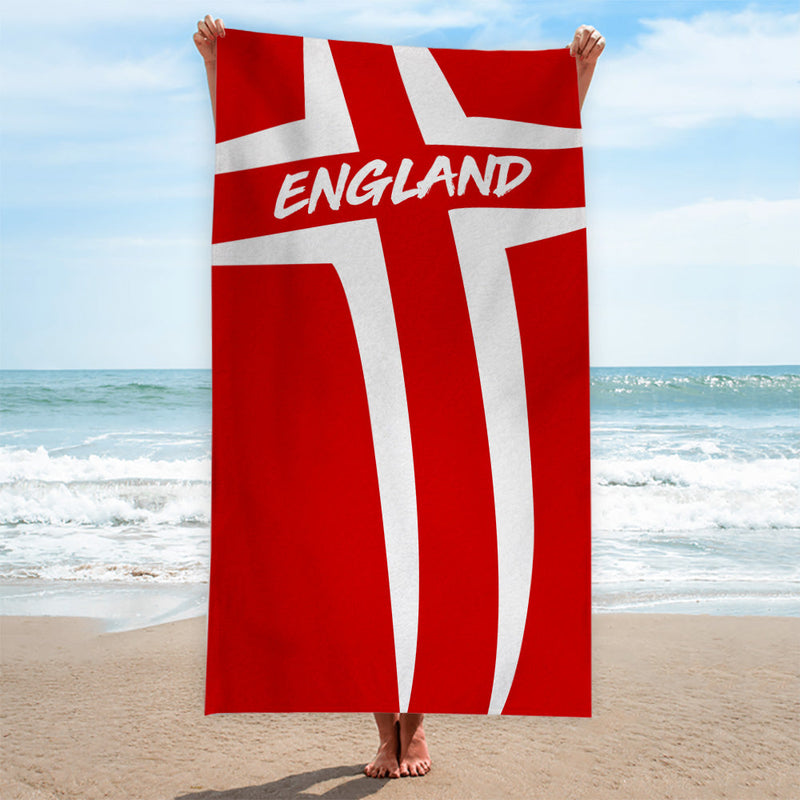 England St George - WC26 - Retro Beach Towel - 150cm x 75cm