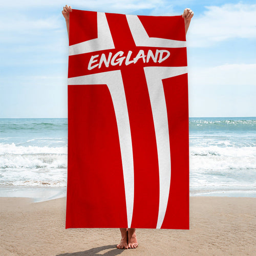 England St George - WC26 - Retro Beach Towel - 150cm x 75cm
