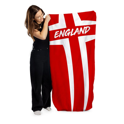 England St George - WC26 - Retro Beach Towel - 150cm x 75cm