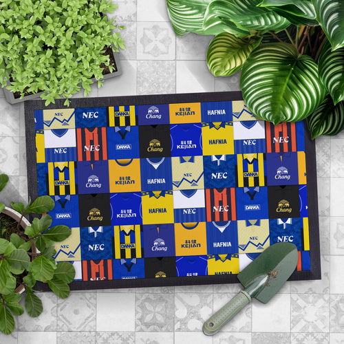 Merseyside Blues Kit Montage - Retro Door Mat - 60cm x 40cm