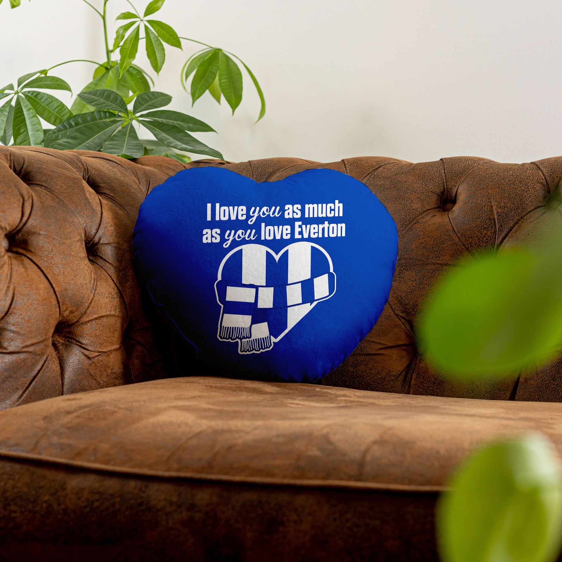 Love You as much as You Love Everton - Heart Shaped Cushion