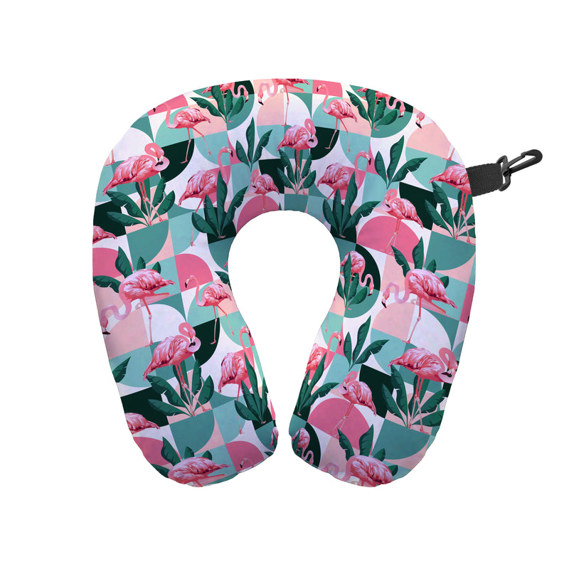 Exotic Flamingos - Travel Pillow