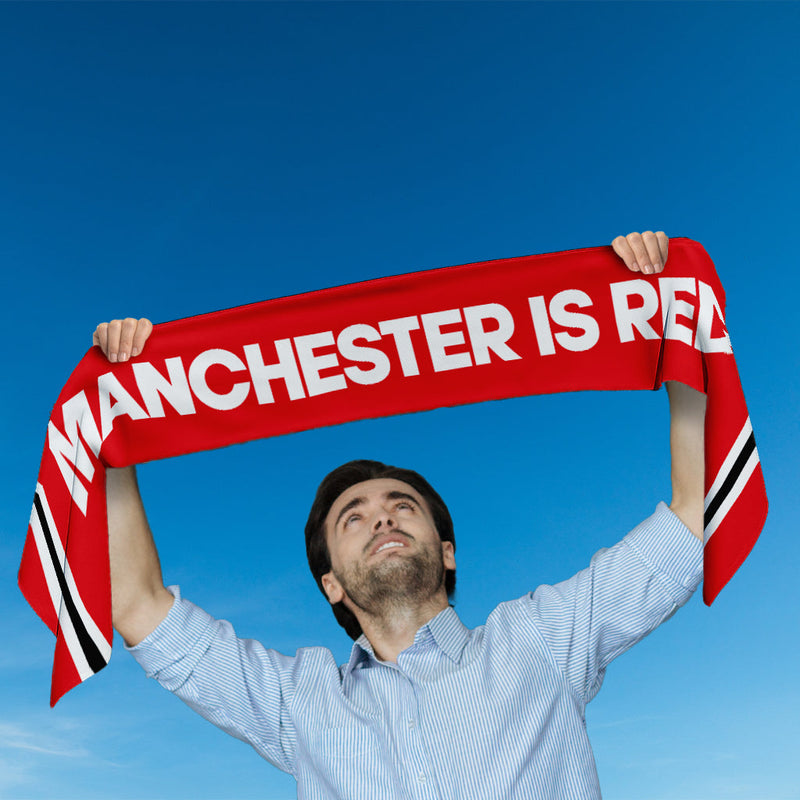 Manchester Red - Knitted Eyelet Football Scarf