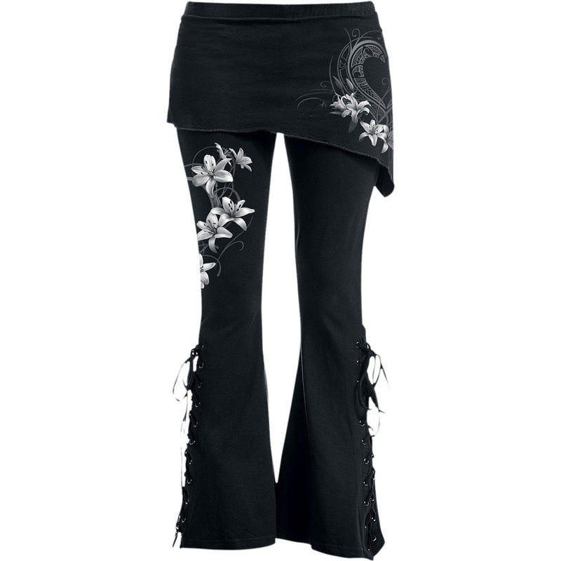 PURE OF HEART - 2in1 Boot-Cut Leggings with Micro Slant Skirt