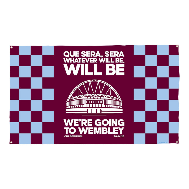 Aston Villa - Que Sera, Sera - Banner - Chequered - Two Sizes