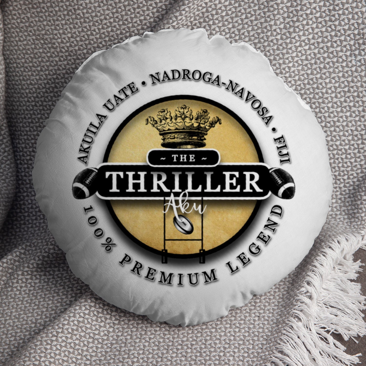Fiji Rugby League Thriller  - Legend Collection - Circle Cushion 14"