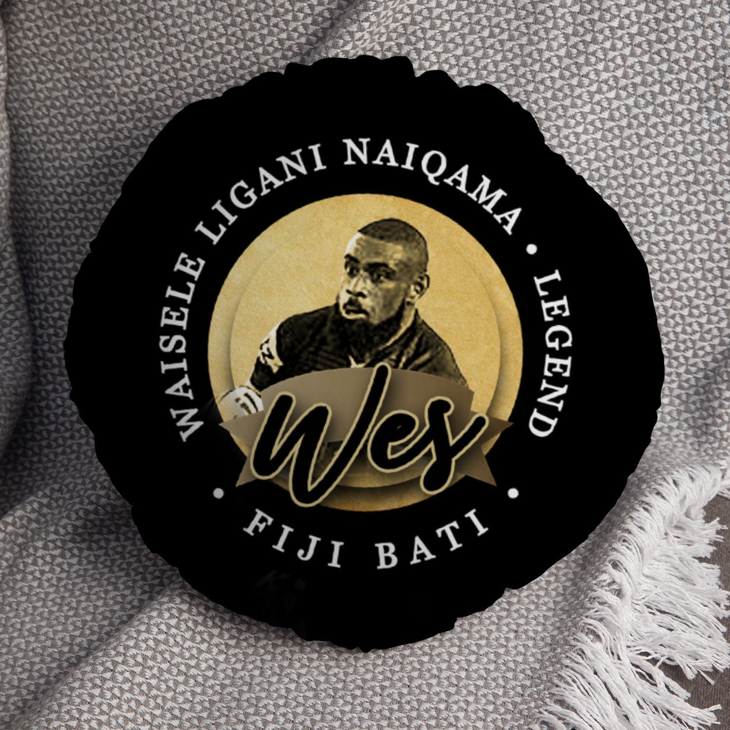 Fiji Rugby League NAIQAMA   - Legend Collection - Circle Cushion 14"